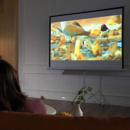 84-Inch 4K HD Projector Screen (4:3 Format) with Foldable, Height-Adjustable Tripod – Portable Projector Screen, 160-Degree Wide Viewing Angle – For Home Cinema & Outdoor Use (White)