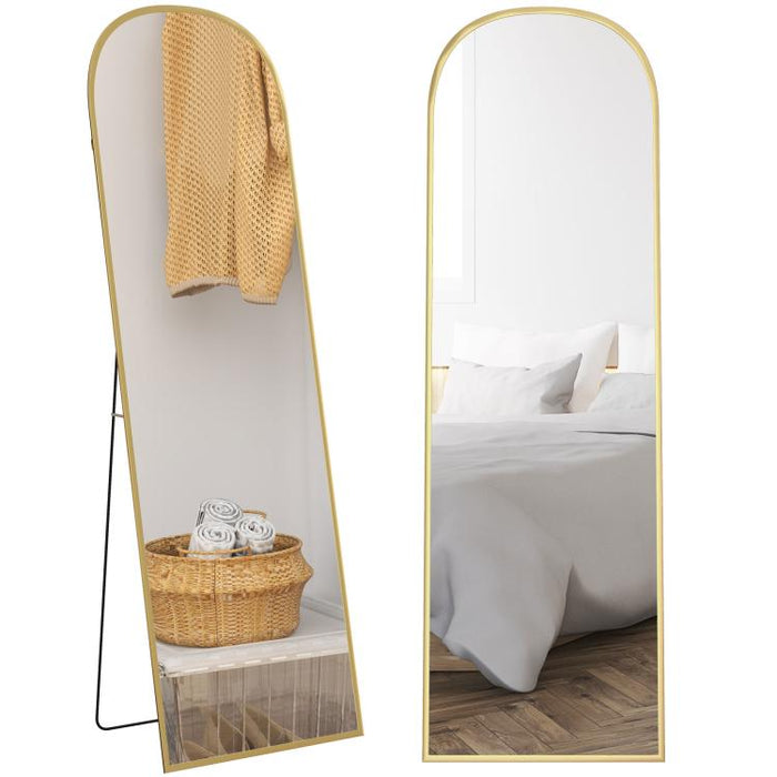 Standspiegel Ganzk?rperspiegel gro?er Spiegel, modernes Design, 50 cm x 1,5 cm x 161,5 cm, Gold
