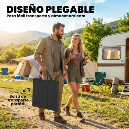 Folding Camping Table with Sink, Faucet, Adjustable Height, Collapsible Bucket, Slots, Ruler, and Carry Bag