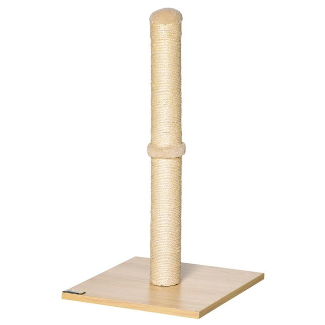 Cat Scratching Post with 60 cm Tall Sisal Post and Particleboard Base, Beige