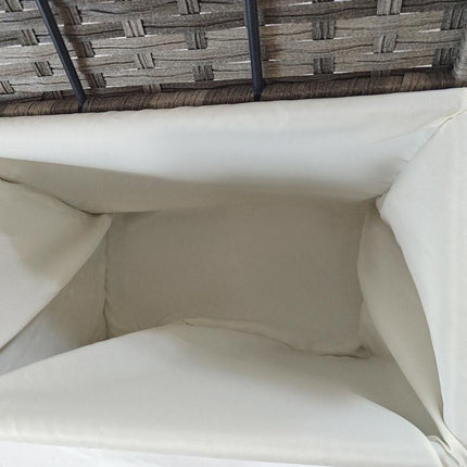 Rattan Garden and Home Storage Basket with Fabric Lining, 57x34x62cm, Grey