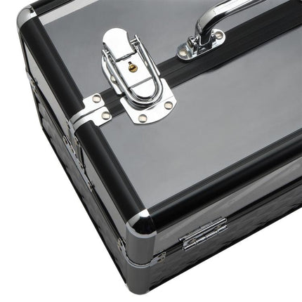 Professional Travel Makeup Case with Pull-Out Trays and Lock – Womens Beauty Case, 30x18.5x22 cm, Black