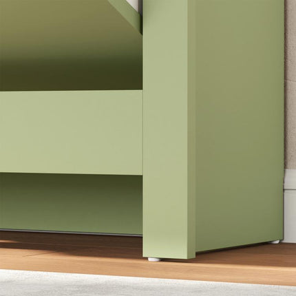 Meuble à chaussures 12 paires, armoire à chaussures étroite avec 2 tiroirs rabattables et étagères réglables, vert
