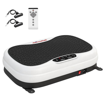 Plataforma Vibratoria con 50 Velocidades 3 Programas Pantalla LED Mando a Distancia Bandas Elásticas Ejercicio en Casa