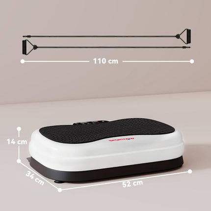 Plataforma Vibratoria con 50 Velocidades 3 Programas Pantalla LED Mando a Distancia Bandas Elásticas Ejercicio en Casa
