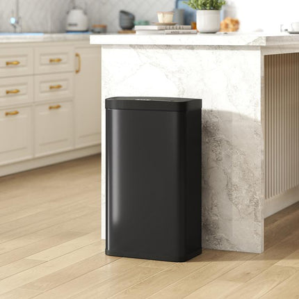 Cubo de Basura Cocina Automático 45 L con Sensor Infrarrojo Cierre Suave y Cubo Interior Extraíble Antihuellas Negro