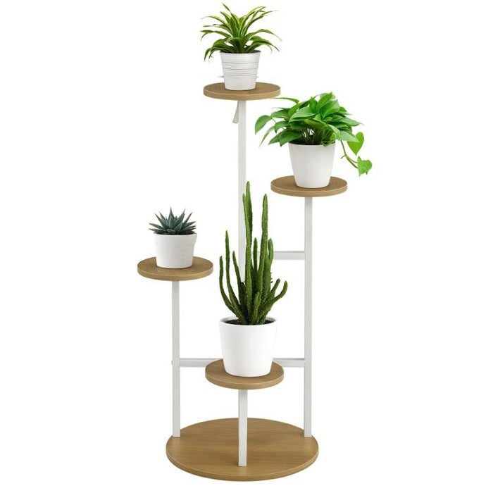 Soporte para Plantas de 4 Niveles Estantería para Macetas para Interior y Exterior 40x40x95,5 cm Natural
