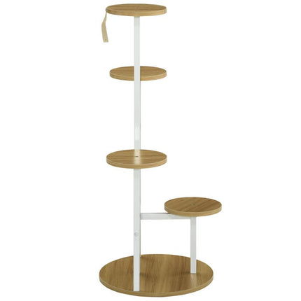 Soporte para Plantas de 4 Niveles Estantería para Macetas para Interior y Exterior 40x40x95,5 cm Natural