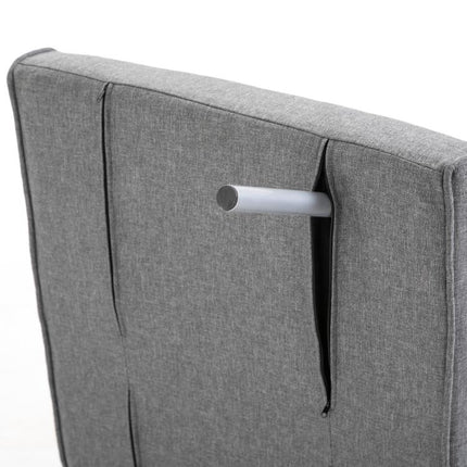 Single Convertible Chair Bed with 5-Level Adjustable Backrest and Cushion, Fabric, Light Grey