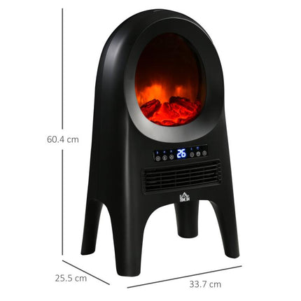 Fan Heater with 3 Heating Modes and 3 Adjustable Temperature Settings, 33.7 x 25.5 x 60.4 cm, Black
