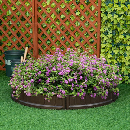 HDPE Raised Garden Bed, Round Outdoor Planter, Φ123x21cm, Brown