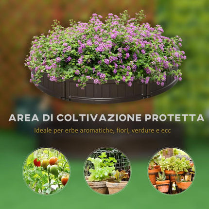 HDPE Raised Garden Bed, Round Outdoor Planter, Φ123x21cm, Brown
