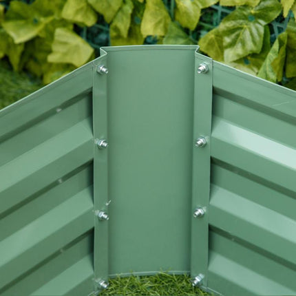 Set of 2 Galvanized Steel Raised Garden Beds for Plants and Vegetables, 100x100x30cm