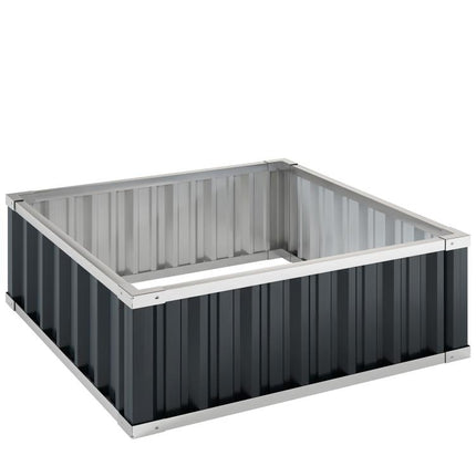 Steel Raised Garden Bed, Open-Bottom and Tool-Free Assembly, 90x90x30cm
