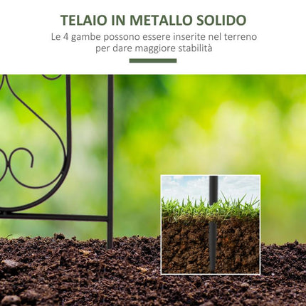 Foldable Vertical Metal Plant Stand with 5 Outdoor Pots, 82x12.5x150cm, Black