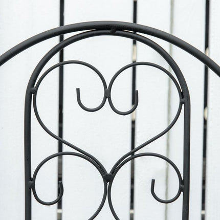 Foldable Vertical Metal Plant Stand with 5 Outdoor Pots, 82x12.5x150cm, Black