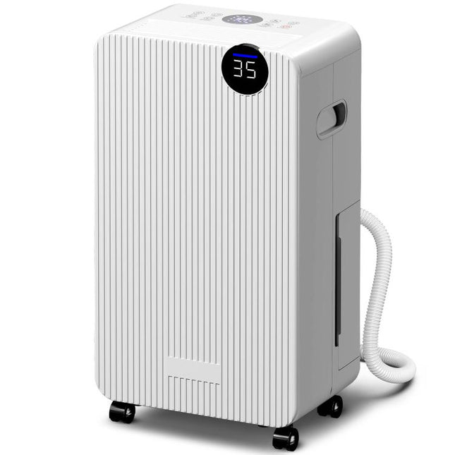 12L/Day Dehumidifier, 2.1L Water Tank, LED Display, 24-Hour Timer, Child Lock, for 12–25m2 – White
