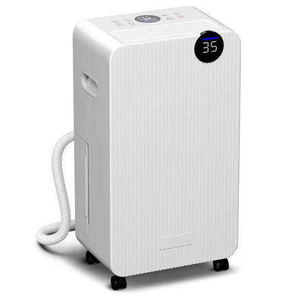 12L/Day Dehumidifier, 2.1L Water Tank, LED Display, 24-Hour Timer, Child Lock, for 12–25m2 – White