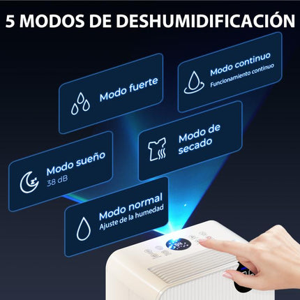 12L/Day Dehumidifier, 2.1L Water Tank, LED Display, 24-Hour Timer, Child Lock, for 12–25m2 – White
