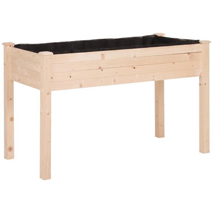 Raised Garden Bed / Elevated Urban Planter Table with Fabric Liner, 122.5 x 56.5 x 76 cm, Wood