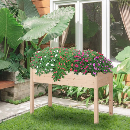 Raised Garden Bed / Elevated Urban Planter Table with Fabric Liner, 122.5 x 56.5 x 76 cm, Wood