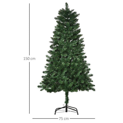 Artificial Christmas Tree, 150 cm High, 454 Tips, Realistic Nordmann-Style Needles, Green
