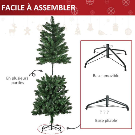 Artificial Christmas Tree, 150 cm High, 454 Tips, Realistic Nordmann-Style Needles, Green