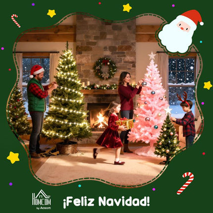 árbol de Navidad Artificial de 210 cm con 968 Ramas Decoración Navide?a para Interior Fiestas ?100x210 cm Verde