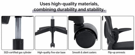 Ergonomic Mesh Office Chair with Adjustable Lumbar Support Adjustable Headrest, Double Lumbar Support, Flip?Up Armrests, Adjustable Height Rocking Desk Chair with Coat Hanger
