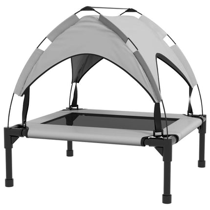 Elevated Dog Bed with Canopy, Raised Outdoor Pet Bed for Camping with Washable Breathable Mesh, 30 inch x 24 inch x 27 inch