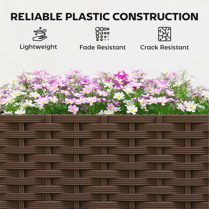 Raised Garden Bed with Trellis, 46.5 inch Tomato Cage with Crop Cage, Self Watering Planter Box with Drainage Holes, White