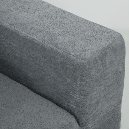 Modular Sectional Sofa, Boneless U-Shape Sectional Couch with 2 Ottomans, Dark Gray