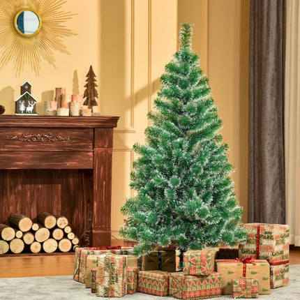 Albero di Natale Artificiale da 416 Rami in PET con Base in Metallo, ?75x150 cm, Verde