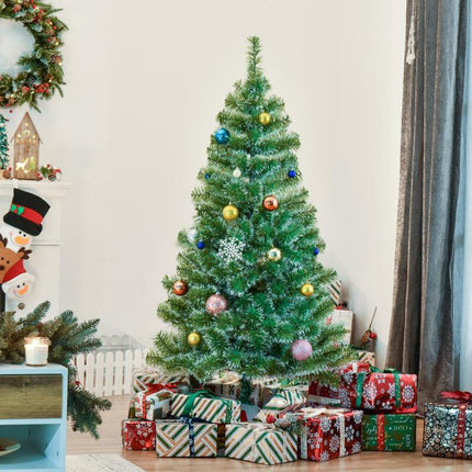 Albero di Natale Artificiale da 416 Rami in PET con Base in Metallo, ?75x150 cm, Verde