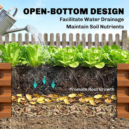 Galvanized Raised Garden Bed, 4 feet x 2 feet x 1 feet Metal Planter Box, for Growing Vegetables, Flowers, Herbs, Succulents, Brown