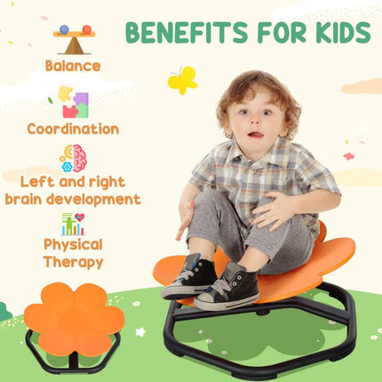 Sensory Spinning Chair for Autism, Kids, Training Body Balance & Coordination, Orange