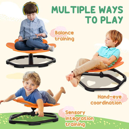 Sensory Spinning Chair for Autism, Kids, Training Body Balance & Coordination, Orange