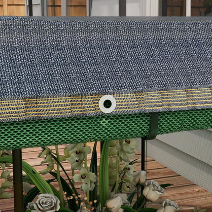 Galvanized Steel Planter Box with Crop Cage and Shade Cloth, Raised Garden Bed for Flowers, Veggies and Herbs, Beige