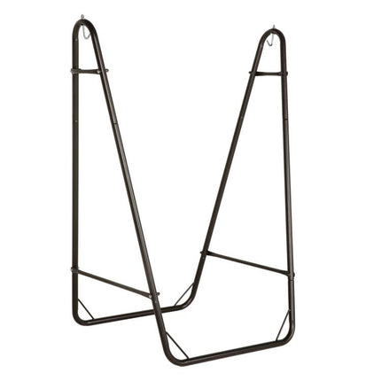 Hammock Chair with U Shape Stand, Hammock Swing Chair with A Side Pocket, Brown & Cream White