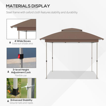 12 feet x 12 feet Pop Up Canopy Tent with Netting and Carry Bag, Instant Sun Shelter with 137 sq.ft Shade, Tents, Khaki