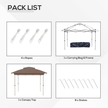 12 feet x 12 feet Pop Up Canopy Tent with Netting and Carry Bag, Instant Sun Shelter with 137 sq.ft Shade, Tents, Khaki