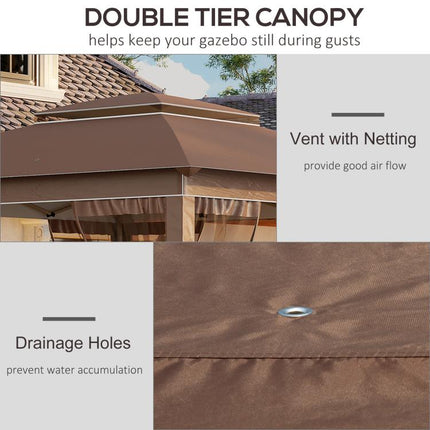 12 feet x 12 feet Pop Up Canopy Tent with Netting and Carry Bag, Instant Sun Shelter with 137 sq.ft Shade, Tents, Khaki