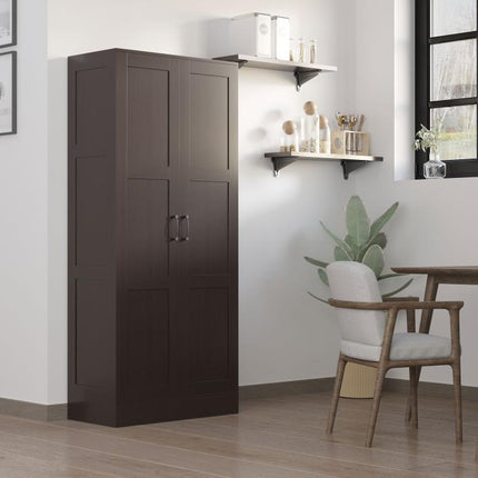 Storage Cabinet w/ Storage Shelves, Pantry Cabinet, Coffee