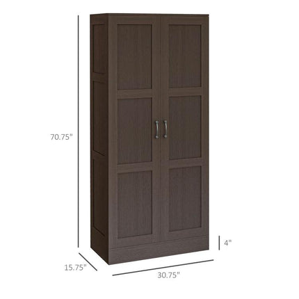 Storage Cabinet w/ Storage Shelves, Pantry Cabinet, Coffee