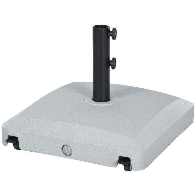 Patio Umbrella Base with Wheels, 53lbs Water or 66lbs Sand Filled, Heavy Duty Outdoor Umbrella Stand Holder, Gray