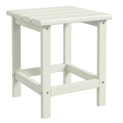 Adirondack Side Table, Square Patio End Table, Weather Resistant 15 inch Outdoor HDPE Table for Porch, Pool, Balcony, White