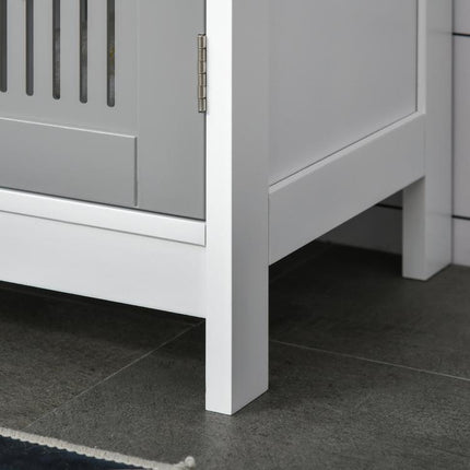 Under Sink Pedestal Storage Bathroom Cabinet, Grey White
