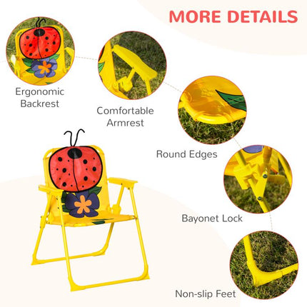 Kids Table and Chair Set, Outdoor Folding Garden Furniture, Picnic Table for Patio Backyard, with Removable & Height Adjustable Sun Umbrella, Red