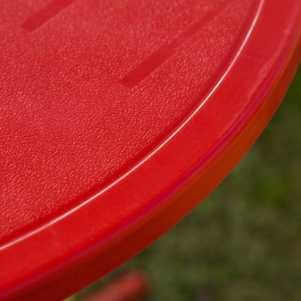Kids Table and Chair Set, Outdoor Folding Garden Furniture, Picnic Table for Patio Backyard, with Removable & Height Adjustable Sun Umbrella, Red