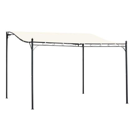 10 feet x 13 feet Outdoor Pergola Gazebo, Steel Patio Canopy with Weather-Resistant Fabric and Drainage Holes, Cream White